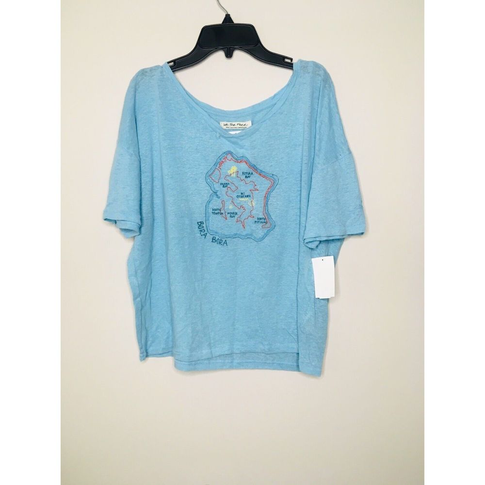 We The Free Blue Bora Bora Top Tee Shirt_Size Small S